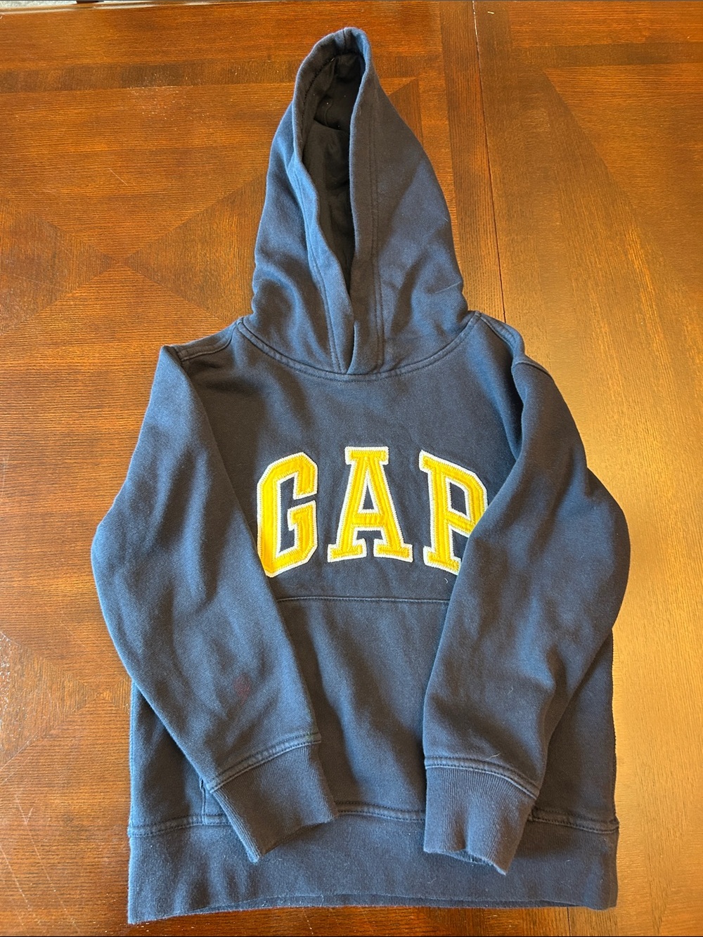 GAP Navy Pullover Hoodie with Yellow Logo